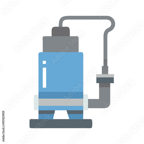 Submersible pump cartoon vector illustration on black background