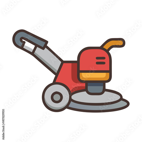 Illustration of a modern floor polisher on black background