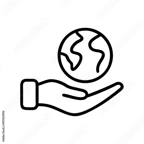 Hand Offering Globe for Support Icon Design