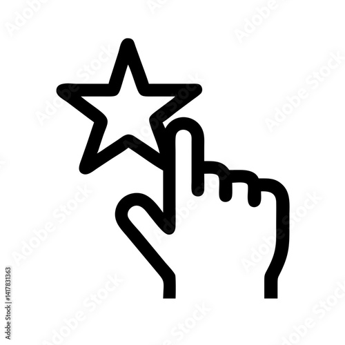 Hand Pointing at Star Feedback Icon Design