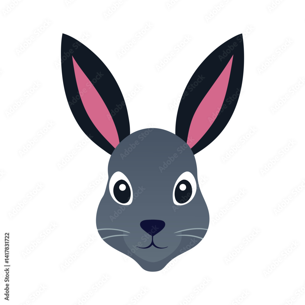 Fototapeta premium rabbit head long vector art illustration