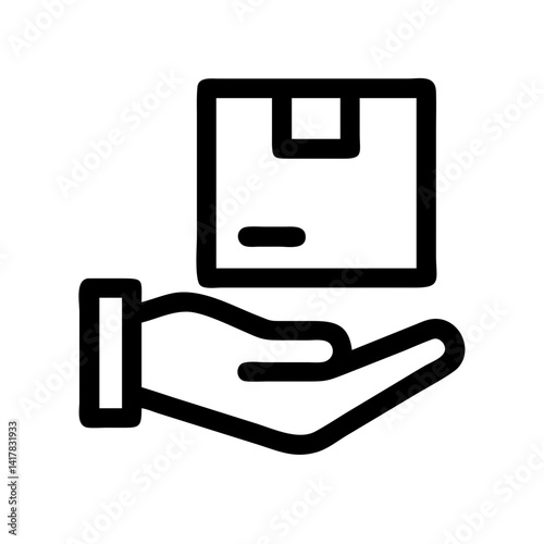 Hand Presenting Package Box Icon Design