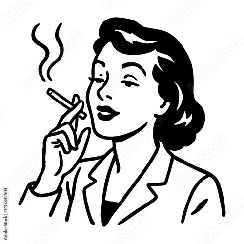 vintage woman smoking cigar