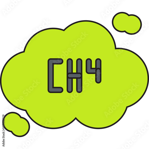 Methane single vector illustration icon