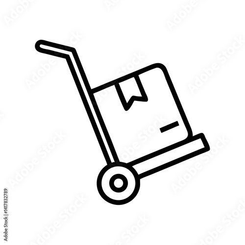 Hand Trolley Carrying Box Package Icon Design
