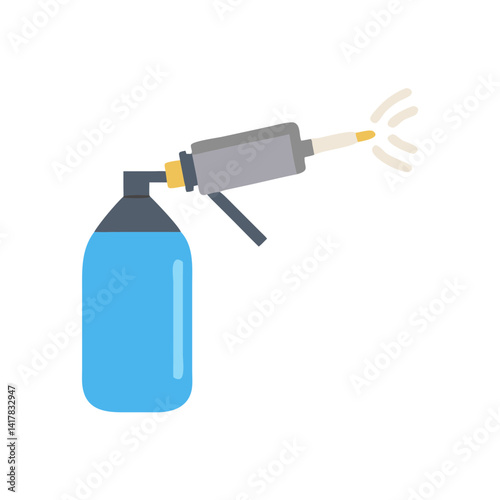 Cartoon Illustration of a Spray Bottle on Black Background