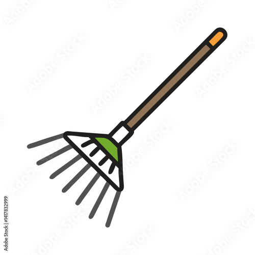 Illustration of a leaf rake for yard work