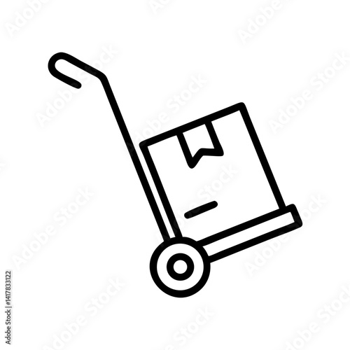 Hand Trolley Carrying Box Package Icon Design
