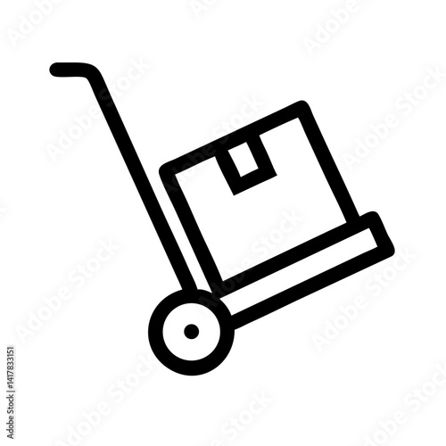 Hand Trolley Carrying Box Package Icon Design