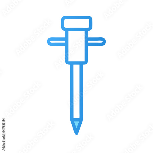 Cartoon Soil Sampler Probe Icon on Black Background