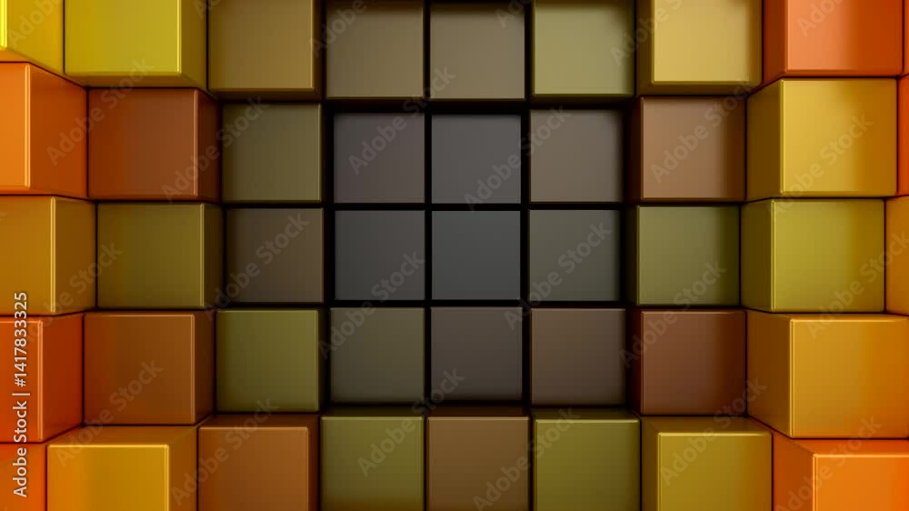 Background of Cubes. Abstract motion, loop, 5  in 1, 3d rendering, 4k resolution
