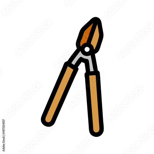 Garden loppers illustration on a black background