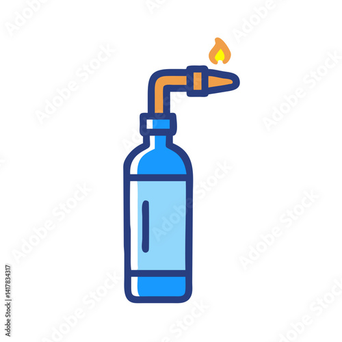 Blowtorch Icon: Vector Illustration of a Flame Tool