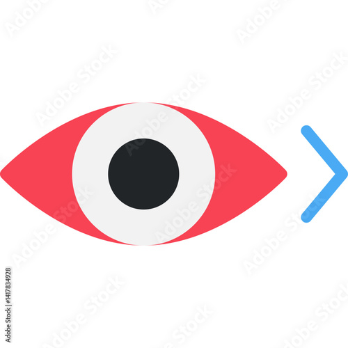 Look Right single vector illustration icon