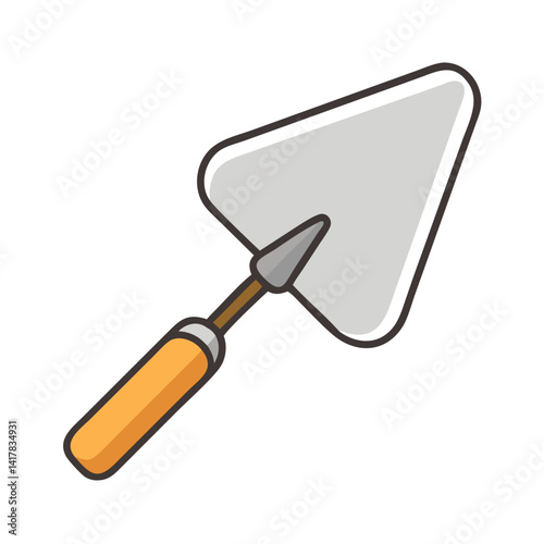 Illustration of a Trowel Tool with Orange Handle