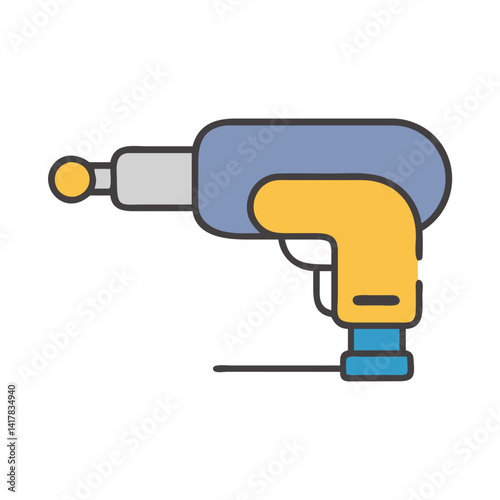 Retro Ray Gun Cartoon Illustration on Black Background