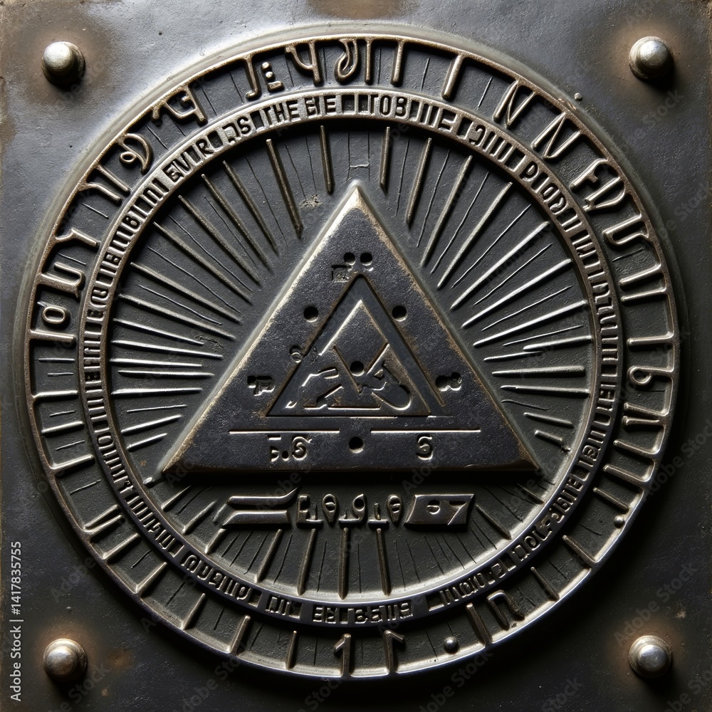 Obraz premium Mysterious Mechanical Badge