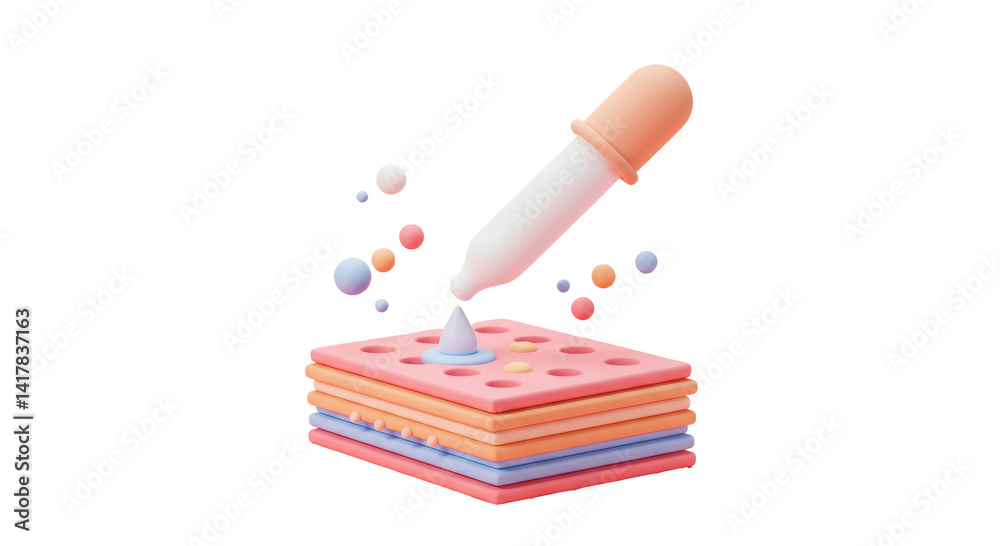Isolated Skincare Treatment with Dropper and Serum Application Isolated Skincare Treatment with Dropper and Serum Application