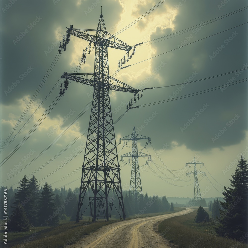 Fototapeta premium Mysterious Electric Landscape