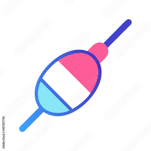 Colorful Fishing Float Bobber on Black Background Illustration