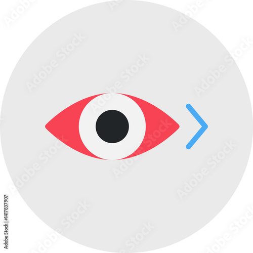 Look Right single vector illustration icon