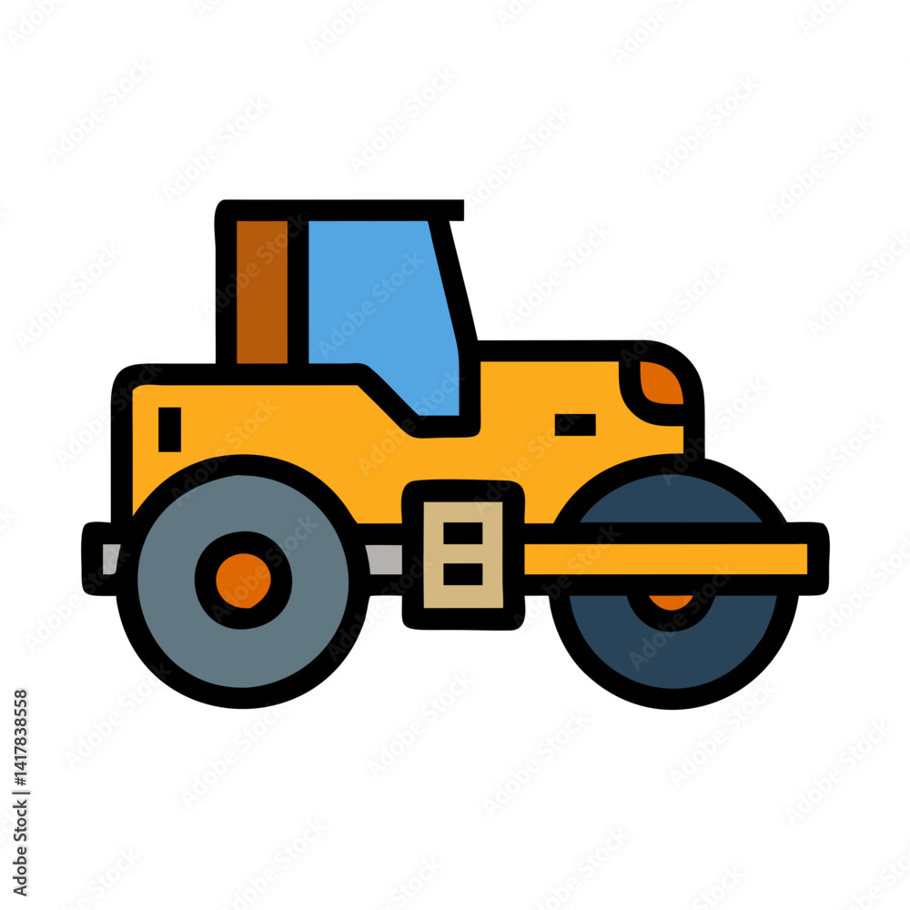 Naklejka premium Comprehensive Asphalt Roller for Road Works