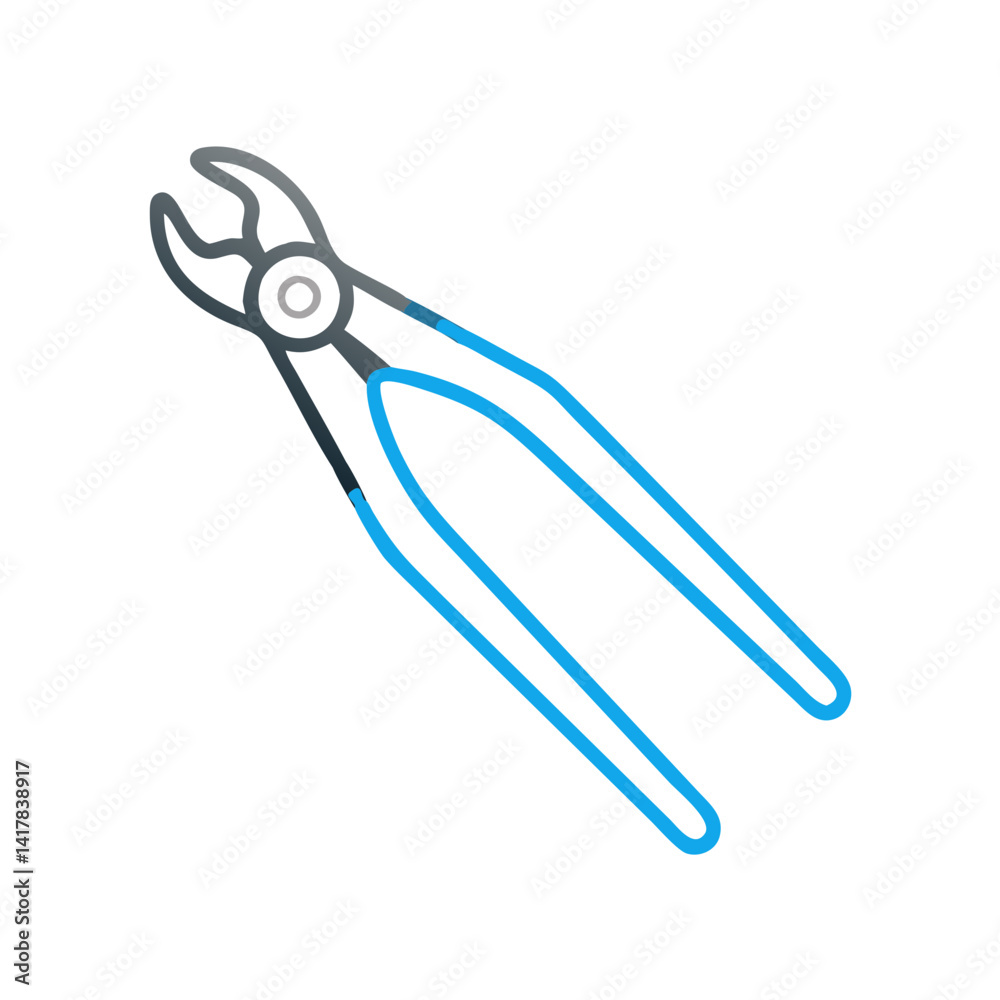 Cutting Pliers Outline Tool on Black Background Illustration Cutting Pliers Outline Tool on Black Background Illustration