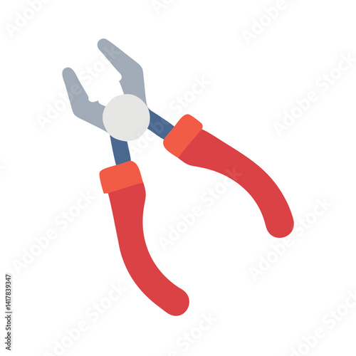 Flat icon vector of pliers tool on black background