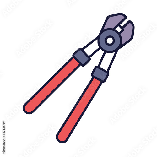 Cartoon Bolt Cutter Icon for Construction or Crafts