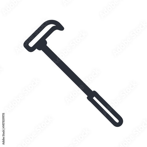 Minimalist Halligan bar illustration on a black background