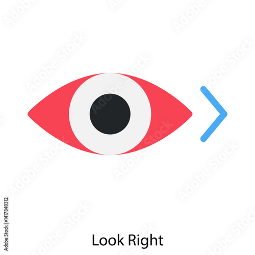 Look Right single vector illustration icon