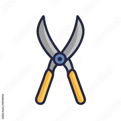 Illustration of Garden Pruning Shears on a Black Background