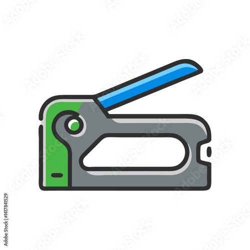 Illustration of a staple gun on a black background