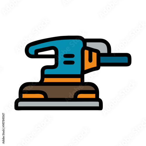 Vibrant Orbital Sander Illustration: Power Tool Icon