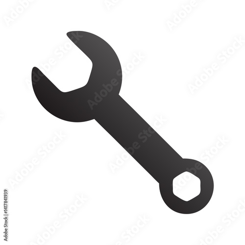Grey Wrench Icon: Repair, Maintenance, and Settings