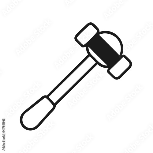 Outline Illustration of a Rubber Mallet on Black