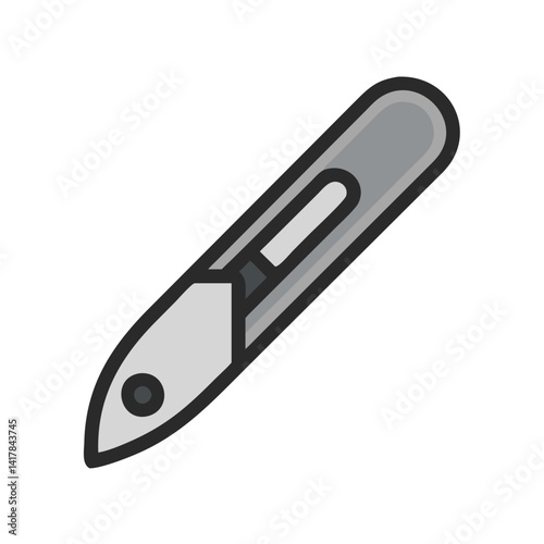 Gray utility knife icon for crafts and hobbies