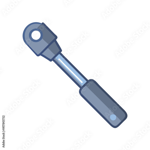 Blue mechanical gas spring on black vector illustration