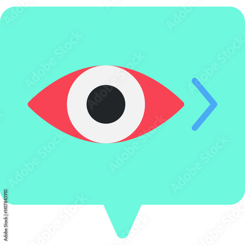Look Right single vector illustration icon