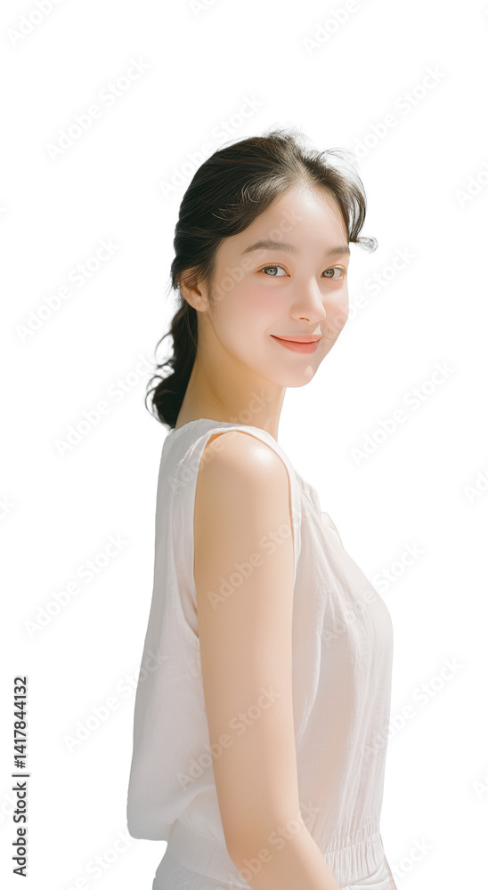 portrait of a young woman, Glossy makeup | shining and glow Natural Skin, for skincare portrait of a young woman, Glossy makeup | shining and glow Natural Skin, for skincare