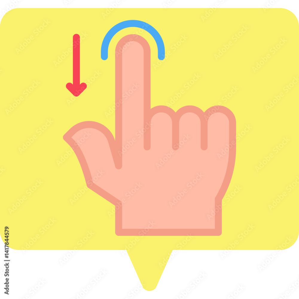 Obraz premium Drag Down single vector illustration icon