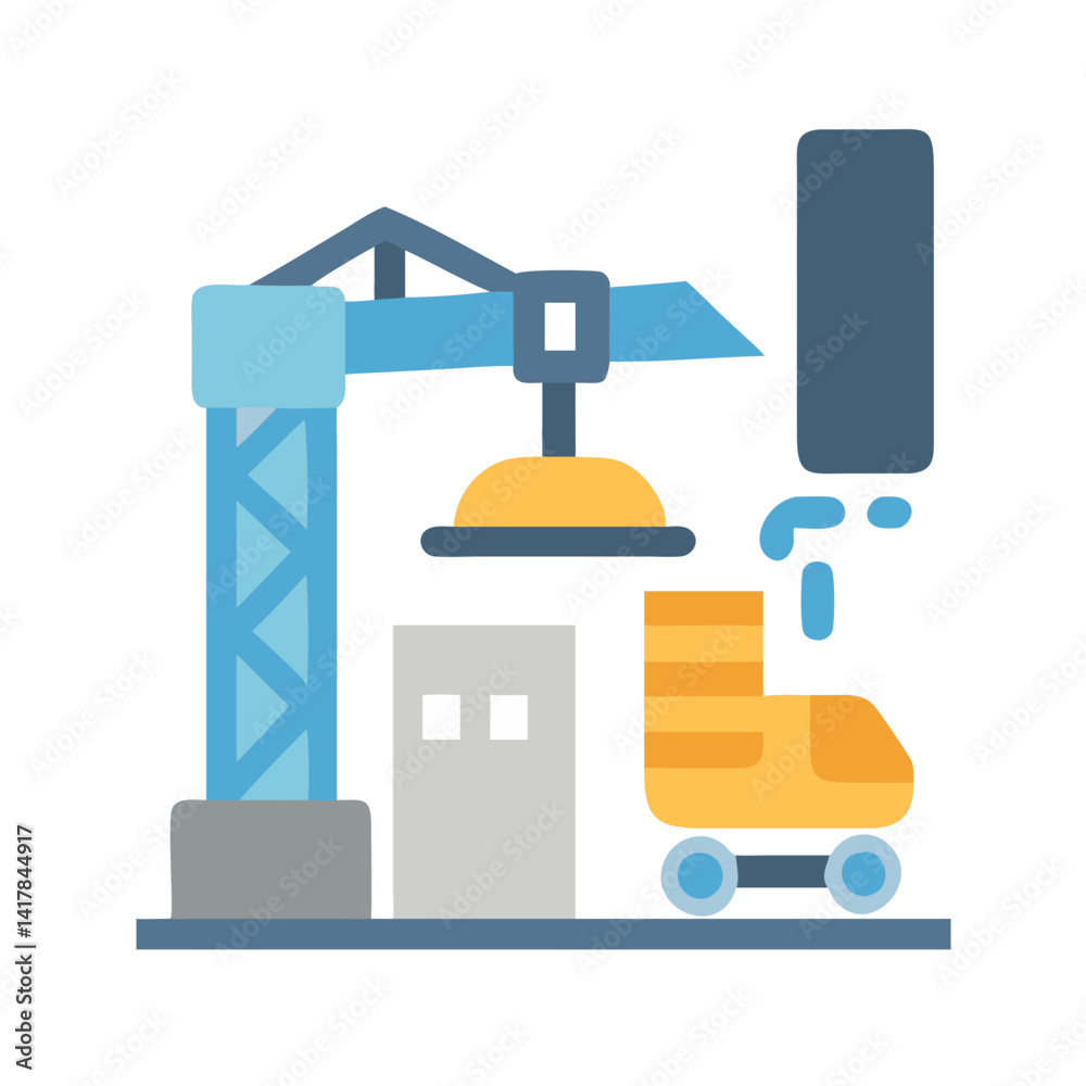 Fototapeta premium Stylish Icon Design for Construction Site