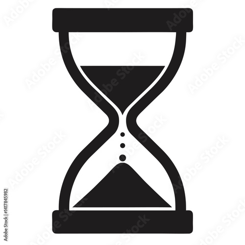 sand timer hourglass icon silhouette on white background