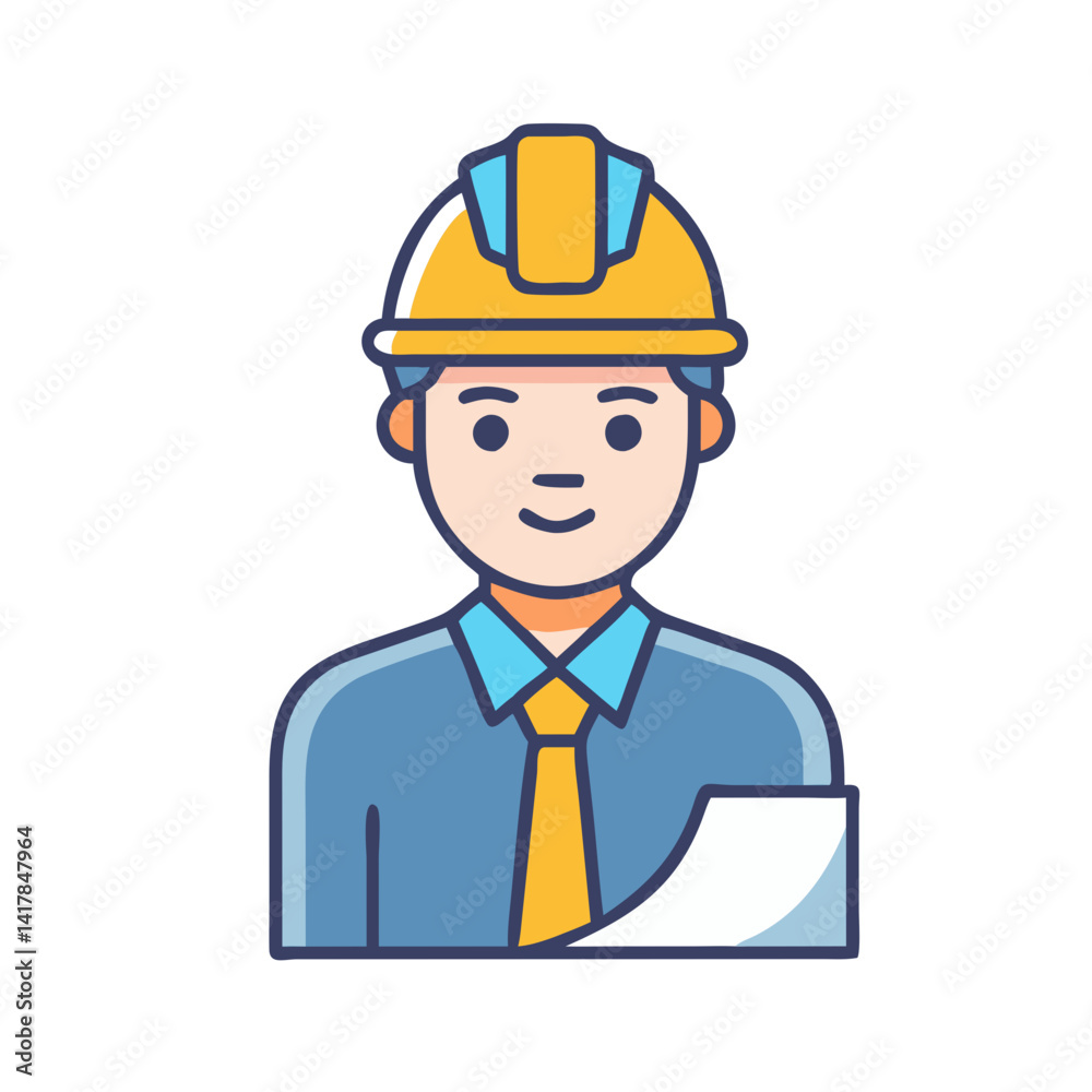 Stylish Engineer Icon for Building Projects Stylish Engineer Icon for Building Projects