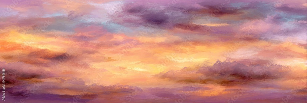 Obraz premium Dramatic sunset cloudscape, vibrant colors