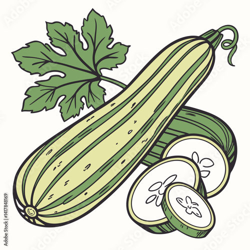 Zucchini Vector: A Stylish Solution for Designing Recipes and Cooking Blogs
