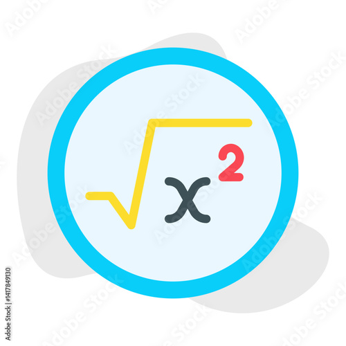 Square Root Symbol single vector illustration icon