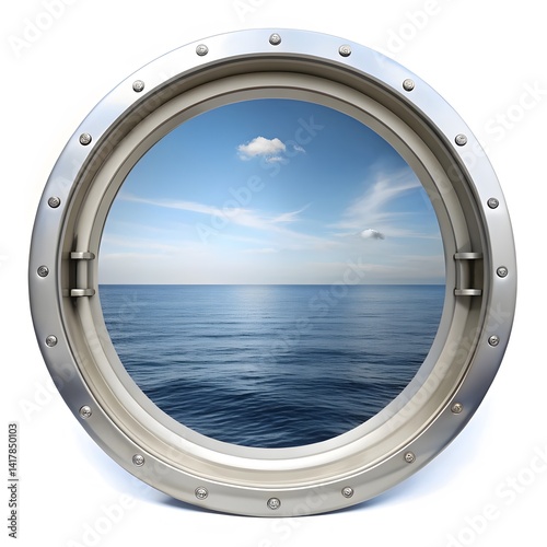 Obraz na płótnie Ocean View Through Porthole w salonie