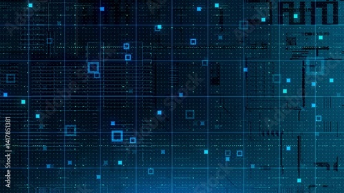 Wallpaper Mural Hi-Tech Circuit Board Motion Background: Blue Digital Environment | Dark Void with Bright Technology Lines | Futuristic Loop Animation Blue abstract background Torontodigital.ca
