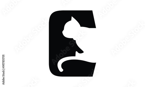 Cat and added letter C logo design for your business
